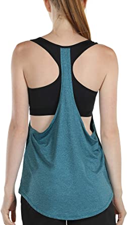 icyzone Workout Tank Tops Built in Bra - Women's Athletic Running Yoga Tops, Gym Shirts