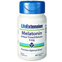 Melatonin 6 Hour Timed Release 3 mg, 60 Vegetarian Tablets-Pack-3