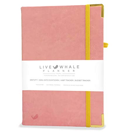Live Whale Planner - Daily Planner, Calendar and Gratitude Journal. Improve Productivity, Time Management & Well Being. (Coral Pink)