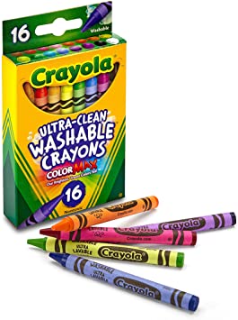 Crayola Washable Ultra Clean Crayons, Assorted Colors,16/Box (52-6916)