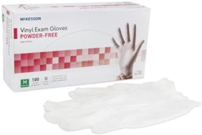 MCK11131310 - Exam Glove McKesson NonSterile Powder Free Vinyl Ambidextrous Smooth Clear Not Chemo Approved Medium