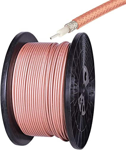 Eightwood RG400 M17/128 RF Coaxial Cable Double Copper Braid Shielded Coax 20 feet