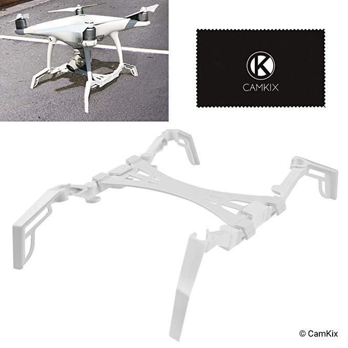 CamKix Landing Gear Extenders/Stabilizers and Gimbal Guard Protection Plate Compatible with DJI Phantom 4 Pro/Pro Plus/Advanced - Extra Stability, Eliminates Rocking, Smoother Landings