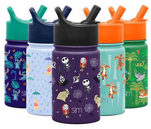 Simple Modern 10oz Disney Summit Kids Water Bottles with Straw Lid Sippy Cup - Dishwasher Safe Vacuum Insulated Tumbler Double Wall Travel 18/8 Stainless Steel Flask Disney: Nightmare Before Christmas