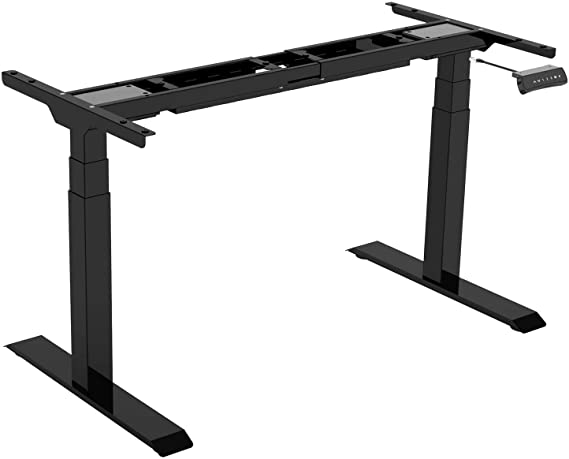 Allcam E32D Electric Dual-motor Standing Desk Frame/Sit-stand Workstation w/ 3-stage Columns in Black
