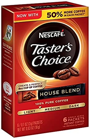 Nescafe Taster's Choice Instant Coffee, House Blend, 6 Count