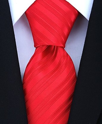 Neckties by Scott Allan - Red on Red Striped Mens Tie
