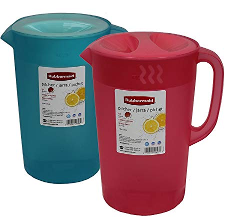 Rubermaid B01IDSBI9W Rubbermaid 2pk Classic Pitcher, Pack of 2 Colors, 1 Gallon, Red/Blue