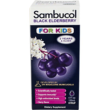 Sambucol Black Elderberry for Kids, 4 Ounce Bottle, High Antioxidant Black Elderberry Extract Syrup for Immune Support, Children's Formula
