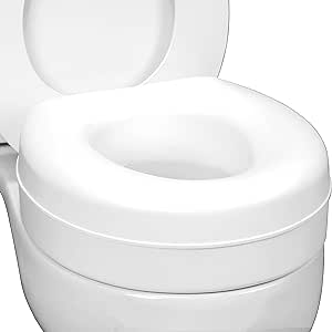 Drive Medical 2-in-1 Toilet Seat with Removable Arms and HealthSmart Toilet Seat Riser for Standard Toilet Bowls