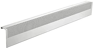 Baseboarders Basic Series Galvanized Steel Easy Slip-On Baseboard Heater Cover in White (4 ft, Cover, No Accessory)