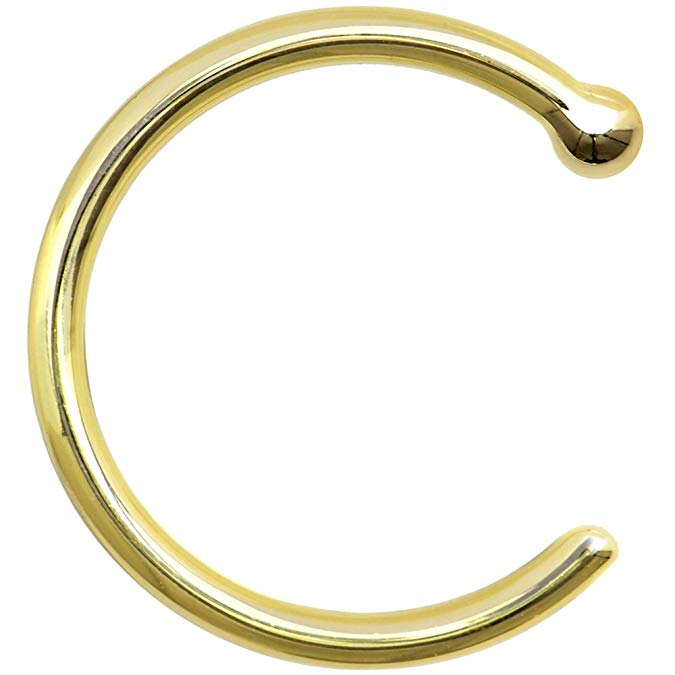 Body Candy Nose Hoops available in 14k Gold and Sterling Silver 18 Gauge 3/8"