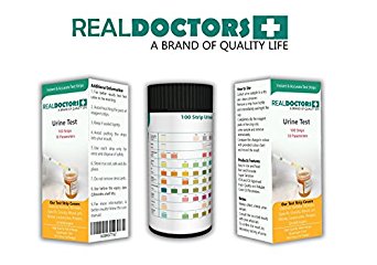 Real Doctors Urinalysis 100 Urine Test Strips 10 Parameters Professional Urinalysis Reagent Test Strips Accurately Diagnose Blood, Urinary Tract Infection, Protein, Kidney, Glucose, Ketones And More