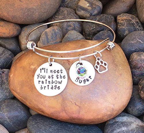 I'll Meet You At The Rainbow Bridge Bracelet | Pet Memorial Jewelry | Pet Memorial Bracelet | Pet Sympathy Gift | Pet Sympathy Jewelry