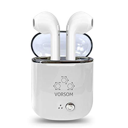 Bluetooth Earbuds Bluetooth Headphones Wireless Earbuds Wireless Headphones Mini Stereo In-Ear TWS Earpieces Earphones With Noise Cancelling Microphone for All Bluetooth Devices (White)