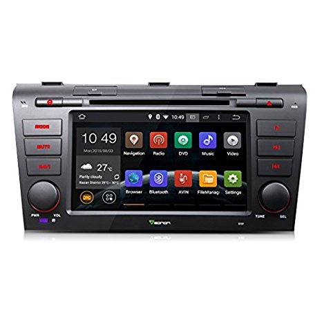 Eonon® GA5151F Car DVD Player GPS SAT NAV Radio Stereo Special for Mazda3 2004-2009 7 Inch 2 DIN Pure Android 4.4.4 Operation System Quad-Core System Bluetooth Touch Screen Steering Wheel Control
