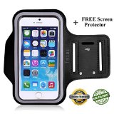 Lifetime Warranty  FREE Screen Protector Premium Tribe iPhone 6 Plus 55 Running Sports Gym Armband  Fits Galaxy S6S5 Note 4  Key Holder Water Resistant