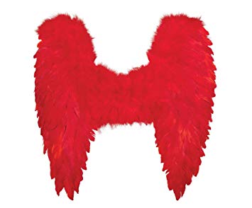 Red Feathery Angel Wings (50 x 50 Centimeters)