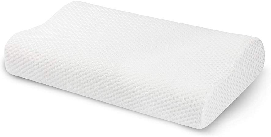 Memory Foam Pillow, H/E [Updated Version] Ergonomic and Orthopedic Bed Pillow, Cervical Pillows for Neck, Shoulder Pain,Back Stomach Side Sleeper with Washable Breathable Cover(19.68 x 11.8 inch)