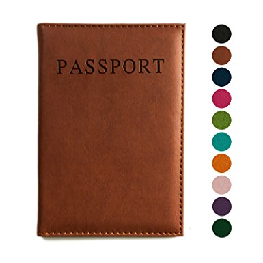 Passport Cover, Case, Holder for Travel, Animal Friendly Leather, 10 Colors
