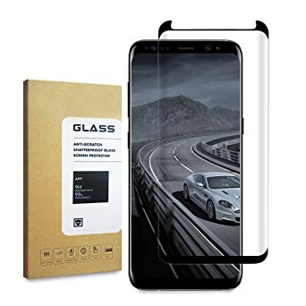 Blaulock Black Galaxy S8 Screen Protector,Samsung S8 Tempered Glass,Pabrito S8 Screen Protector,[3D Touch][Ultra Clear] Screen Protector for Samsung Black