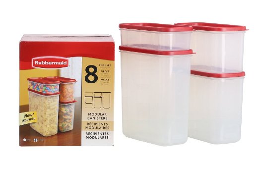 Rubbermaid 1776474 8-Pc Modular Canisters Food System