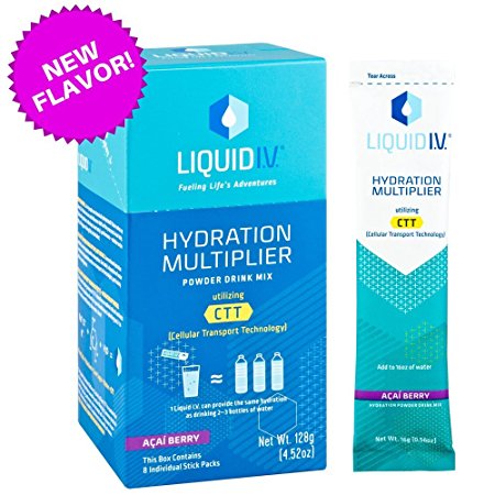 Liquid I.V. Hydration Multiplier, Electrolyte Drink Mix (Acai Berry, 8 Count)