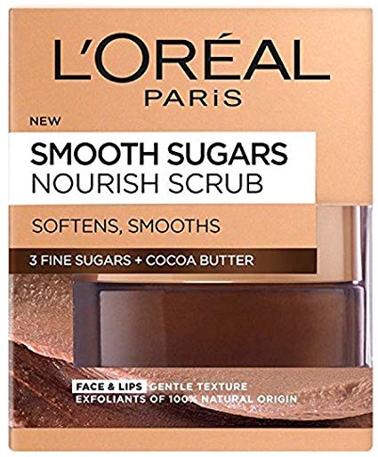 L'Oreal Paris Smooth Sugar Nourish Cocoa Face and Lip Scrub, 50 ml