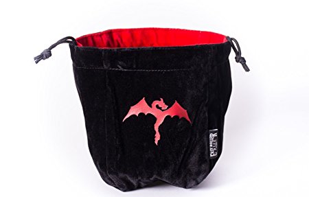 Microfiber Large Dice Bag | Truly Reversible with Dragon Image on Each Side | Stands Up on its Own and Holds 200  Dice