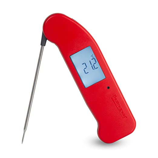 SuperFast Thermapen ONE Thermometer (RED) - Digital Instant Read Meat Thermometer for Kitchen, Food Cooking, Grill, BBQ, Smoker, Candy, Home Brewing, Coffee, and Oil Deep Frying