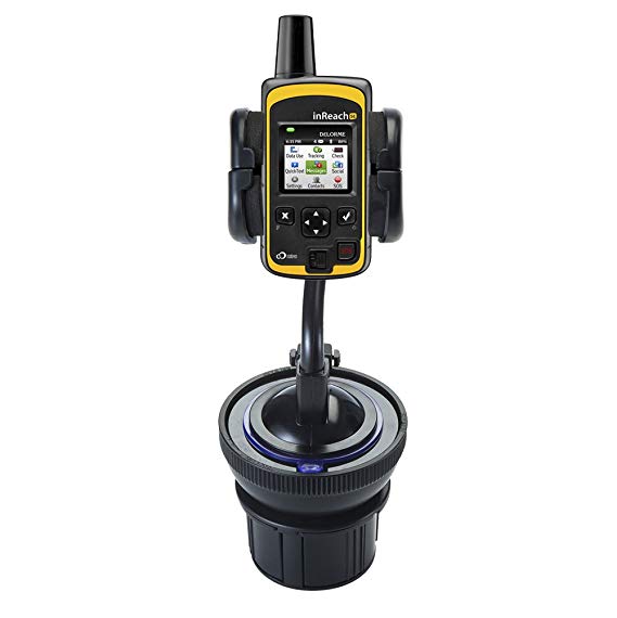 Flexible DeLorme inReach SE Car / Truck Mounting System Features Both Cupholder and Flexible Windshield Suction Mounts