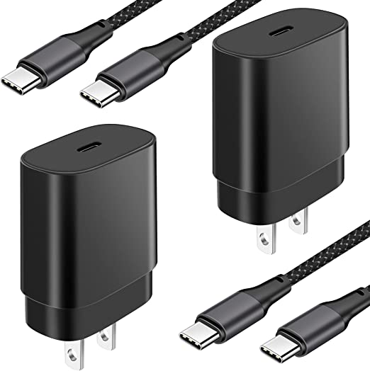 Super Fast Charger Type C, USINFLY 2-Pack 25W USB C Wall Charger Fast Charging Block with 2X 10FT Long USB C to C Cable for Samsung Galaxy S22/S22 /S22 Ultra/S21/S21 /S20/Plus/Note 20/10/FE/Z Fold 3