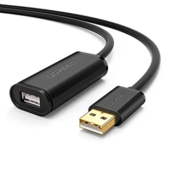 UGREEN USB 2.0 Verlängerungskabel aktiv mit WLAN Verstärker, A-Stecker auf A-Buchse für WLAN-Karten, WiFi-Empfänger, Drucker, Monitor, Kameras, Mäusen, Tastaturen, USB Sticks usw (10m)