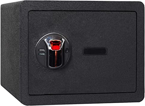 Jolitac Biometric Fingerprint Security Safe Box Smart Quick, Gun Safes for Pistols, Lock Box Cabinets, Solid Steel Safe Strongbox for Money, Jewelry, Cash Boxes, w/Deadbolt Lock (0.77 Cubic Feet)