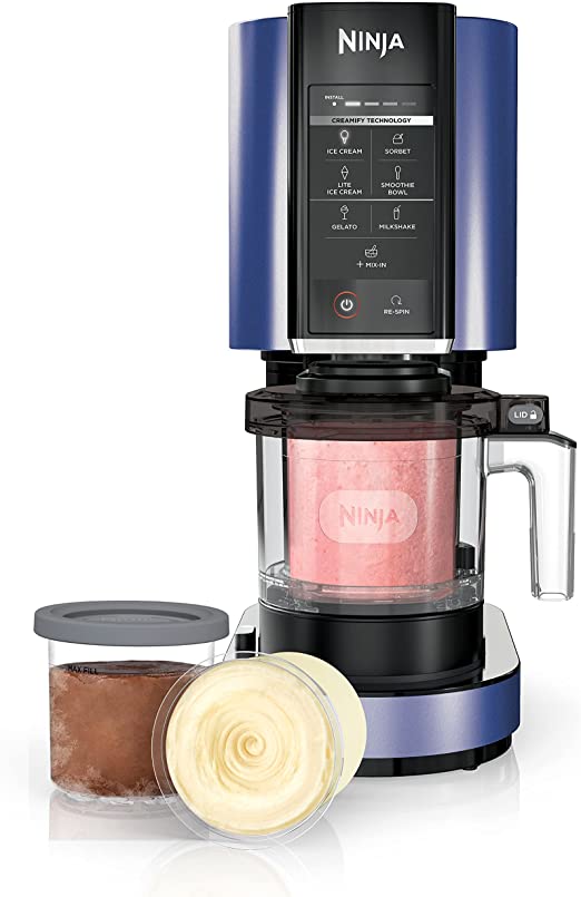 Ninja NC301NV CREAMi, Ice Cream, Gelato, Milkshake, Sorbet, and Smoothie Bowl Maker, 7 One-Touch Programs, Blue