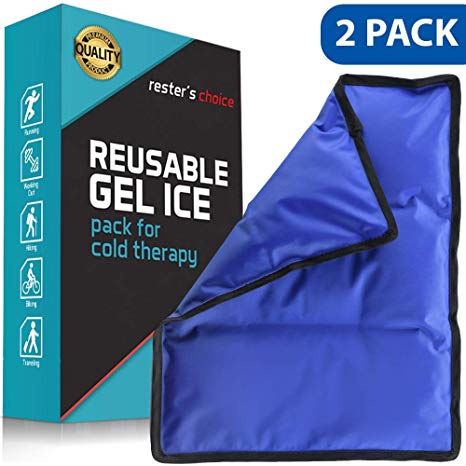 Gel Cold & Hot Pack (2 Pack)– 11x14 in. Reusable Warm or Ice Packs for Injuries, Hip, Shoulder, Knee, Back Pain – Hot & Cold Compress for Swelling, Bruises, Surgery – Heat & Cold Therapy