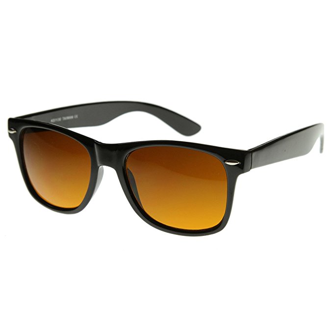 zeroUV - Blue Blocking Driving Horn Rimmed Sunglasses Amber Tinted Lens