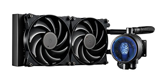 Cooler Master MasterLiquid Pro 240 AIO Liquid CPU Cooler "MLY-D24M-A20MB-R1, 240mm Radiator, 2x MasterFan Pro 120 AB PWM Fan, FlowOp technology, Blue LED, AIO Kit"