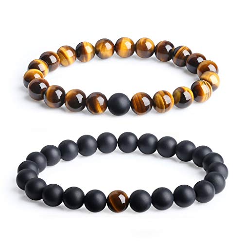 COAI Long Distance Relationship Onyx Gemstone Matching Couples Bracelets