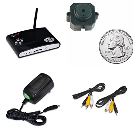 Q-SEE Surveillance Security System DVR Kit : 1 Spy Nanny Babysitter Video Recorder with 1 60' Wired tiny hideable Quarter Size Ultra Small Mini Indoor Color Camera with Audio