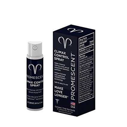Promescent Prolonging Delay Spray for Men (Trial Size) Unique Topical Lidocaine Formula for Better and Maximized Sensation and Climax - size 1.3 ml