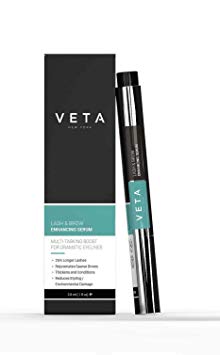 Veta – Lash and Eyebrow Serum – 2-in-1 Lash & Brow Pen – Produces Longer, Healthier, Denser Lashes and Thicker Brows – Eyelash Serum – Boosts Skin Collagen – Drug-Free Formula - 1 fl oz.