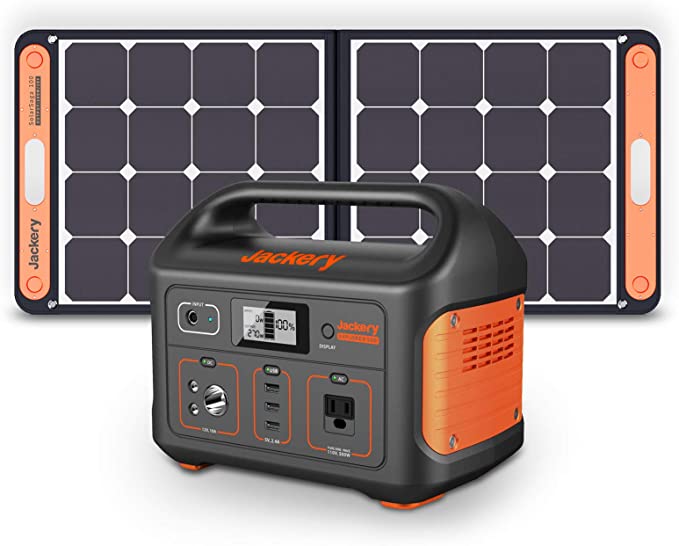 Jackery Solar Generator 500, 518Wh Outdoor Solar Generator Mobile Lithium Battery Pack with Solar Saga 100 for Road Trip Camping, Outdoor Adventure