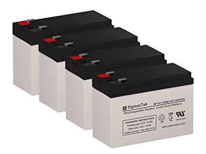 Replacement 12 Volt 7 Amp Lead Acid Battery By SigmasTek (4 Pack)