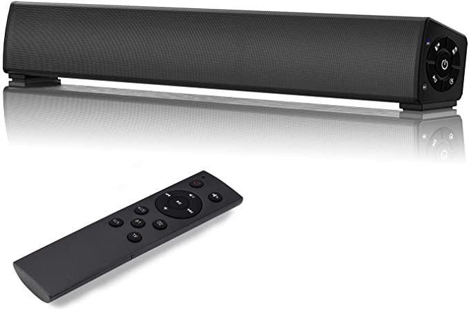 PC Sound Bar, USB Powered Portable Bluetooth Speakers for Desktop, 20W Powerful Home Theater Audio Stereo Soundbar Support AUX/RCA/USB/TF Card