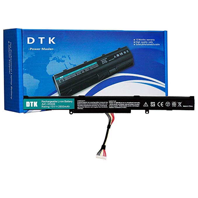 DTK A41-X550E Laptop Battery for ASUS A450C A450E A450L F450C F450L F450E K550D X450E X550E X550L X550V Notebook 15V 2600mAh