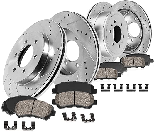 Callahan CDS02760 FRONT 350mm   REAR 342mm D/S 6 Lug [4] Rotors   Ceramic Brake Pads   Clips [fit Expedition Navigator]