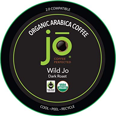 WILD JO: 24 Cup Fresh Seal Organic Coffee Pods, Eco-Friendly Recyclable Single Serve Capsule for use in Keurig K-Cup Compatible Brewers, Bold Rich Strong Dark French Roast, USDA Fair Trade Organic