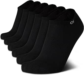 Calvin Klein Women's Low Cut Socks 6 Pack Performance Cushion Comfort No Show Socks - Breathable Athletic Socks for Women4-10