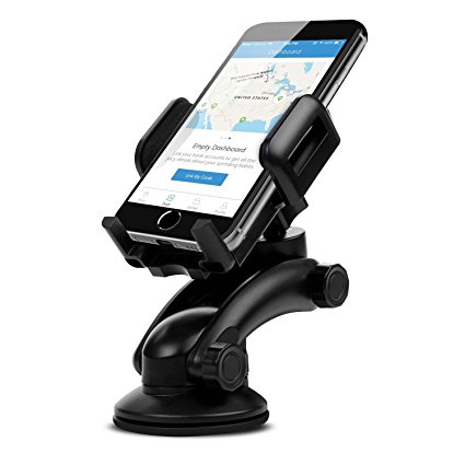 Car Mount Holder, TURATA Windshield & Dashboard Universal Car Phone Stand Suction Cup With One Button Release 360 Rotate Made For Smartphone Mobile Phone Cradle For IOS / Android Smartphone